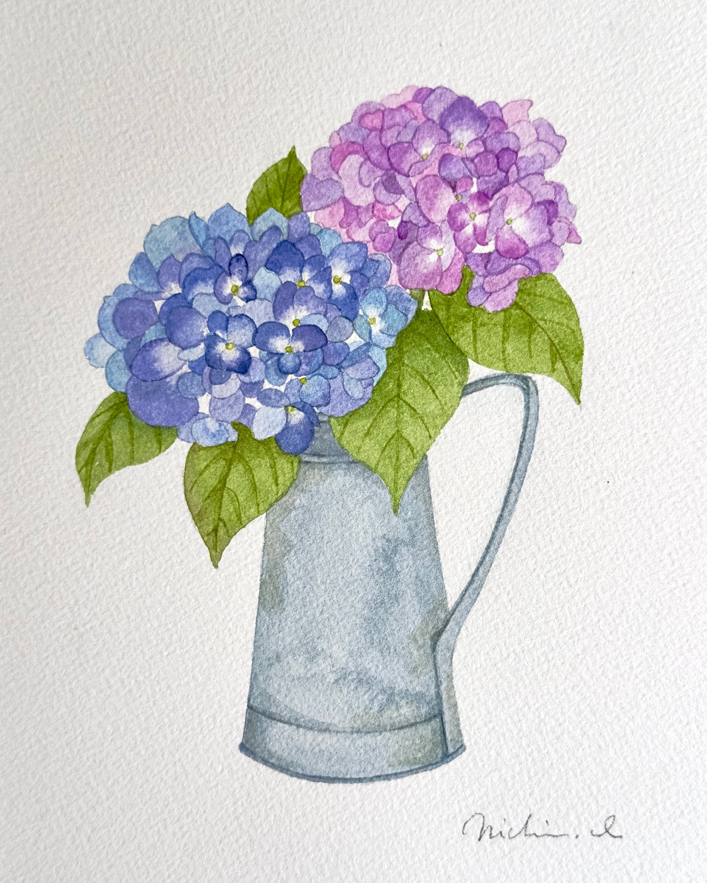 Grace 恵みの雨に滲む水彩色の花々