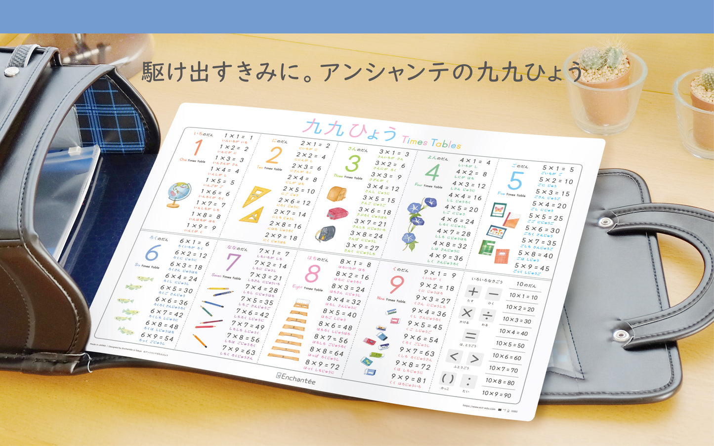 九九ひょう【Times Tables】防水・A3・角丸