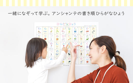 書き順ひらがなひょう【HIRAGANA CHART】A2・防水・書き順