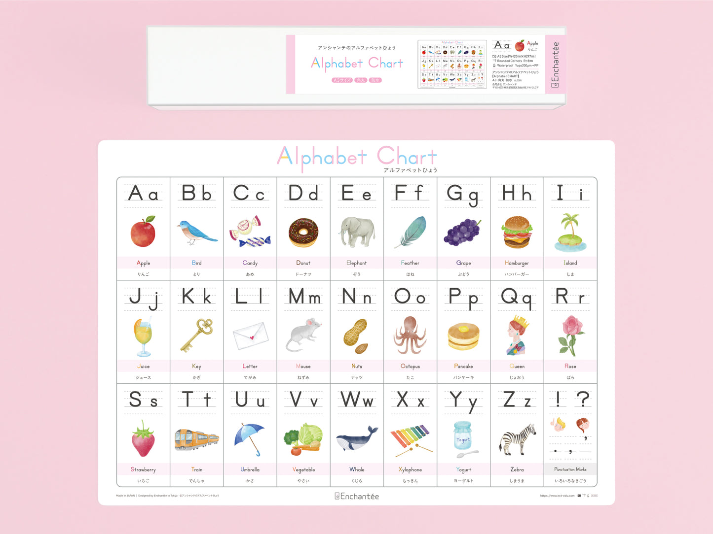アルファベットひょう【Alphabet Chart】A3・角丸・防水
