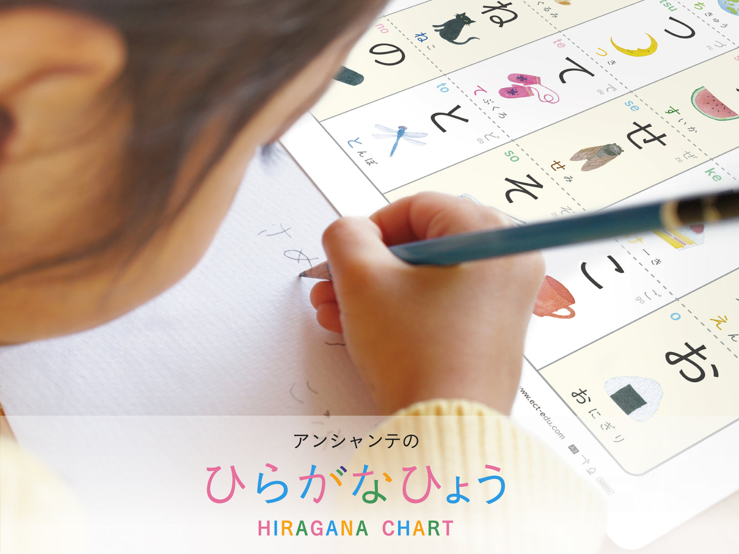 ひらがなひょう【HIRAGANA CHART】A3・角丸・防水