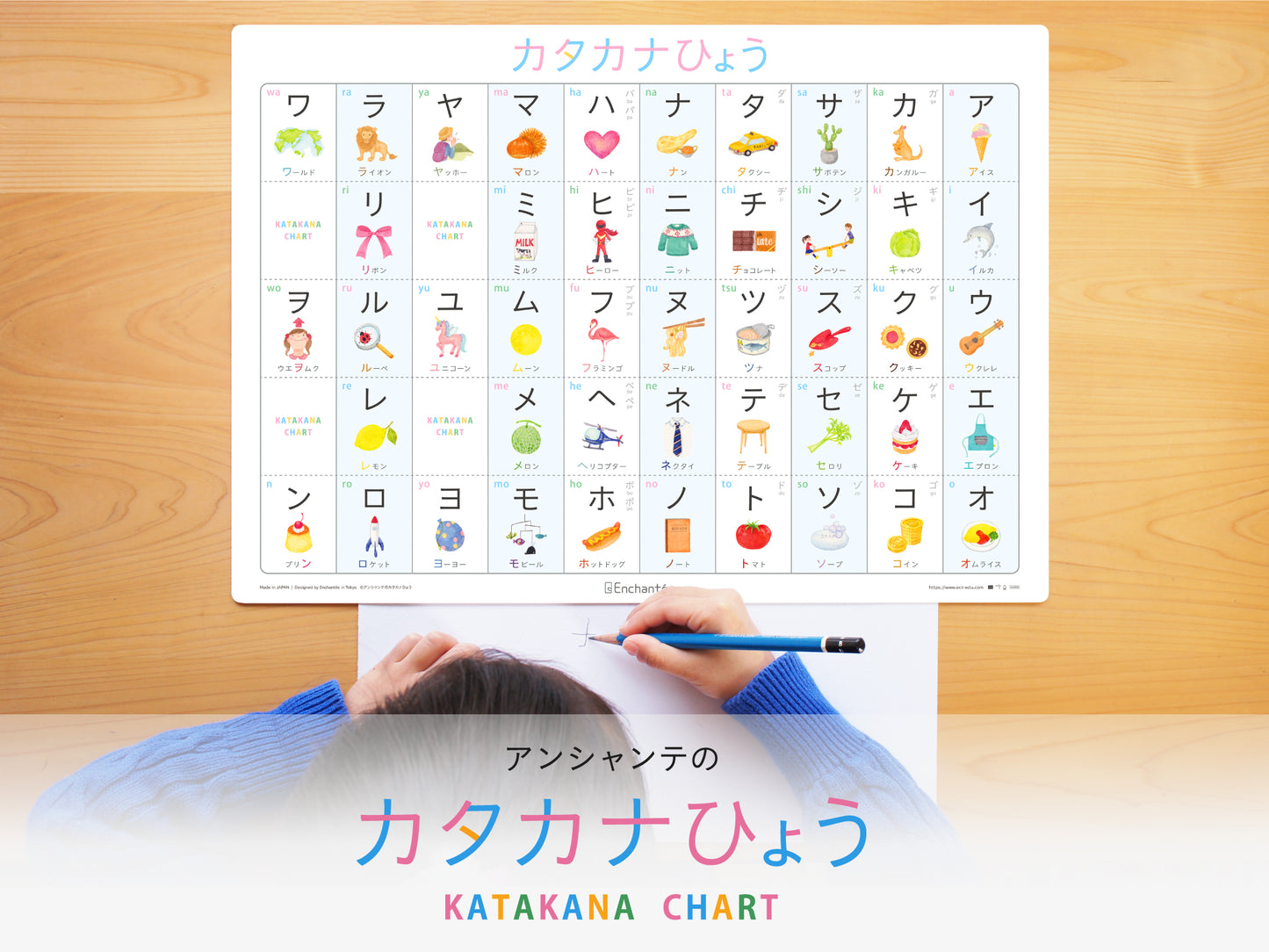 カタカナひょう【KATAKANA CHART】A3・角丸・防水