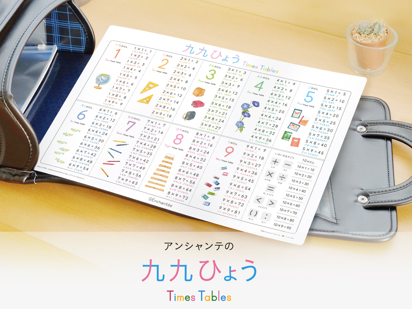 九九ひょう【Times Tables】防水・A3・角丸