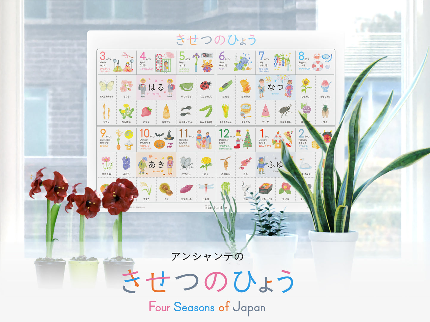 きせつのひょう【 Four Seasons of Japan】A3・角丸・防水