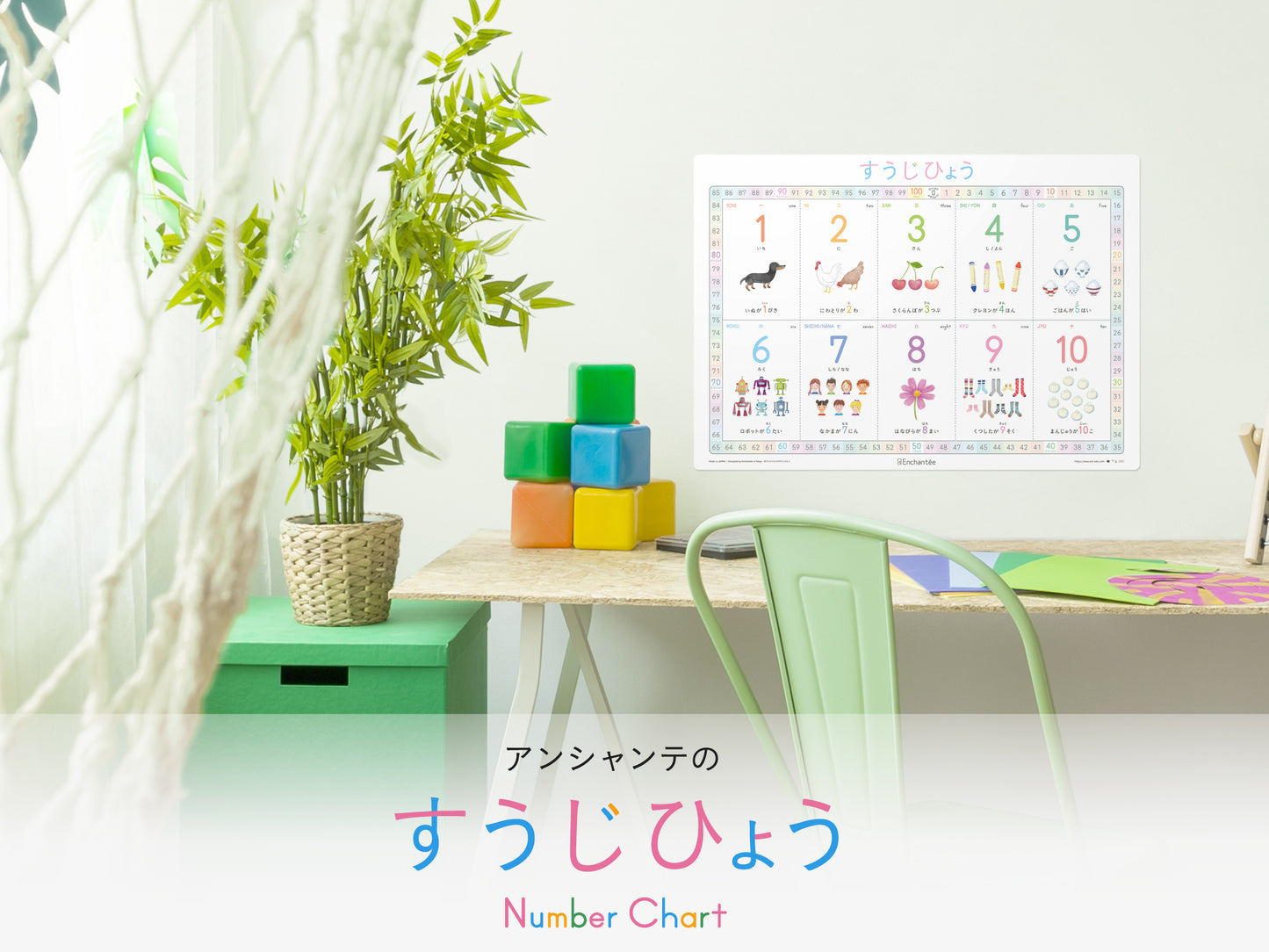 すうじひょう【Number Chart】A3・角丸・防水