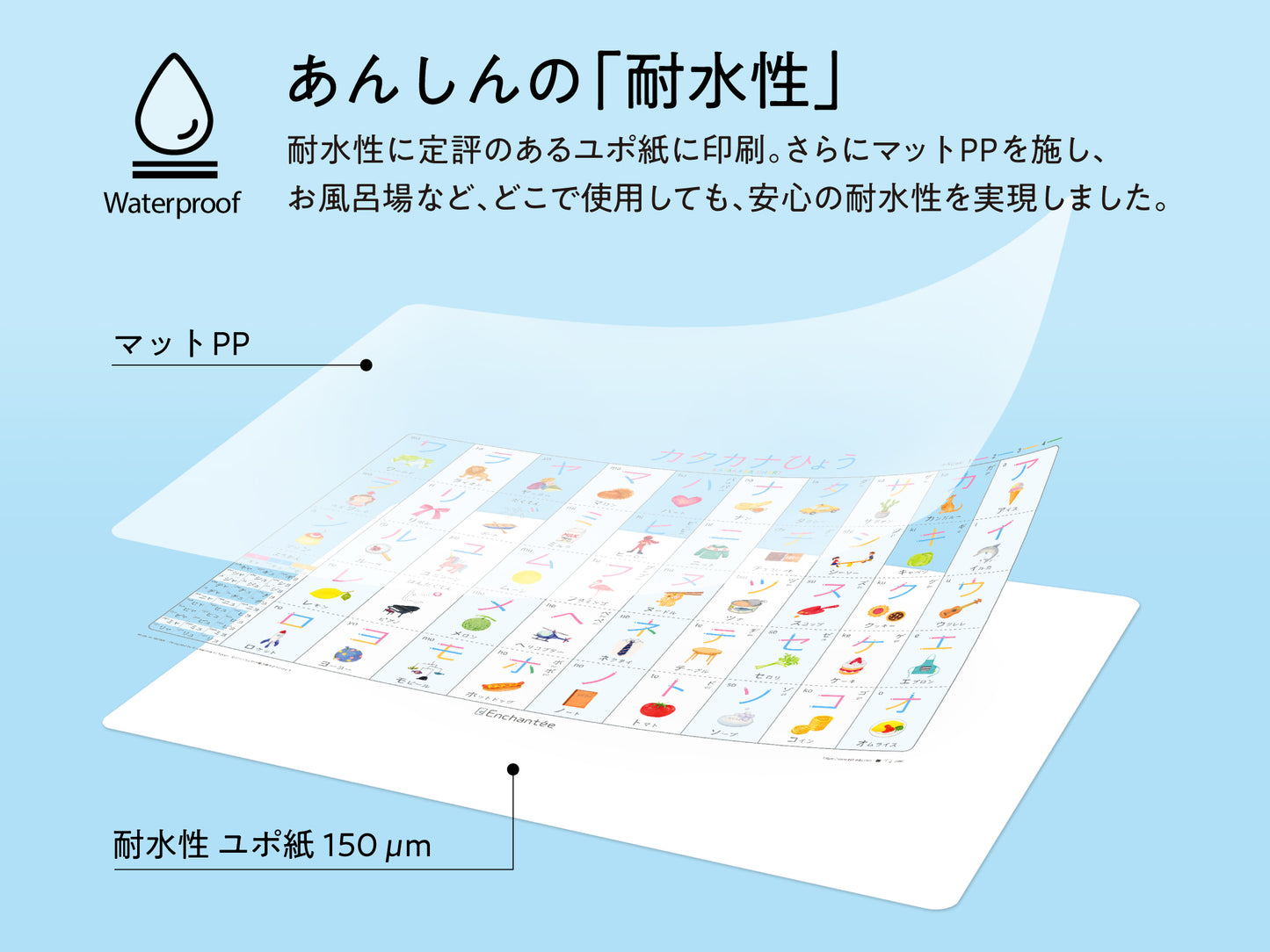 書き順カタカナひょう【KATAKANA CHART】防水・A2・書き順