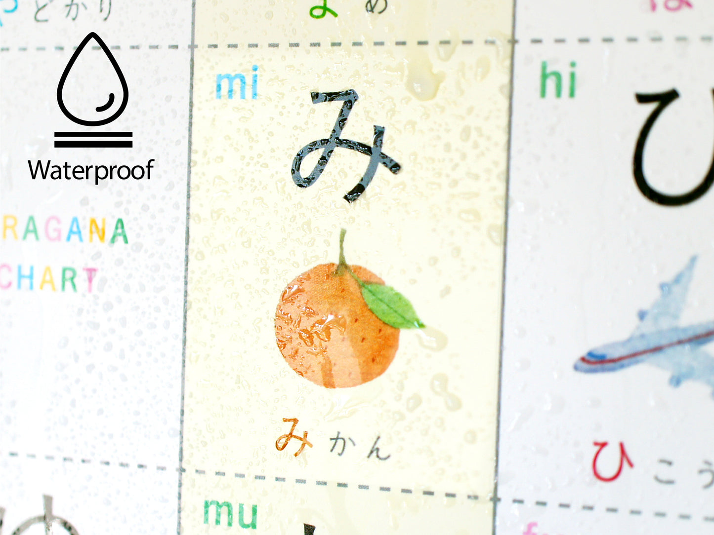 ひらがなひょう【HIRAGANA CHART】A3・角丸・防水